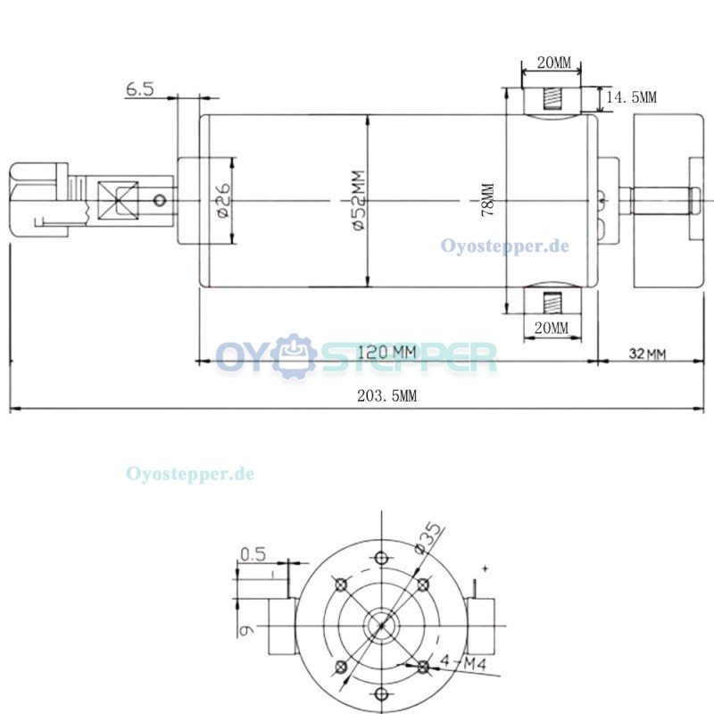 Luftgek&uuml;hltes CNC Spindelmotor Set 800W 0,79Nm &Oslash;52mm mit Netzteil und 13 ER11 bzw. 10 ER16 Spannzangen